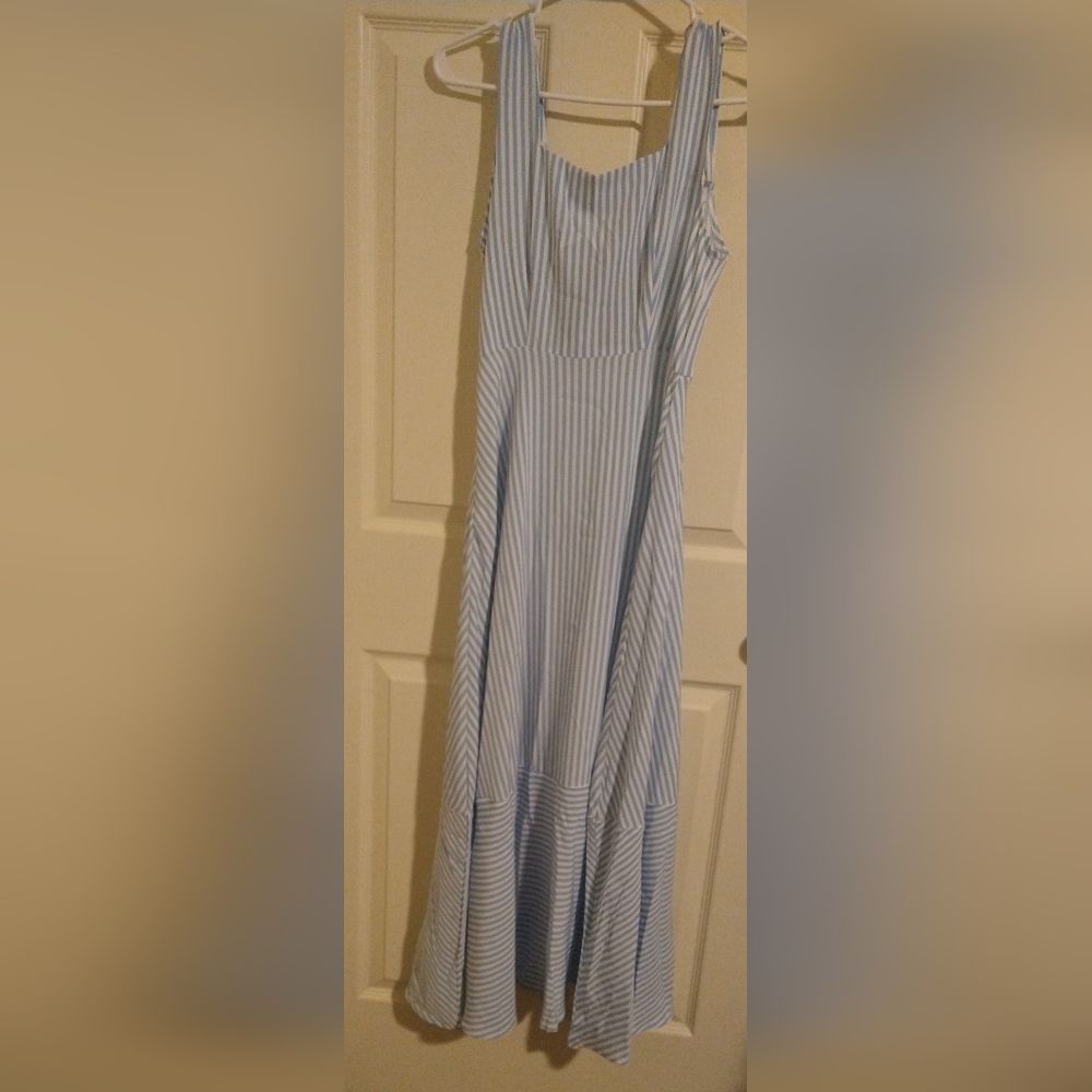 Zanzea blue white striped dress sold by Pinup Couture Size Small
